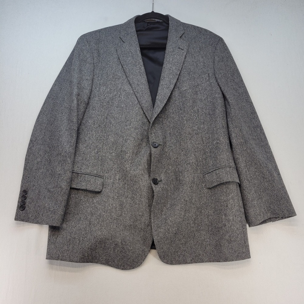 Brooks Brothers Sport Coat Mens 46R Gray Herringbone Wool Fitzgerald Fit Blazer